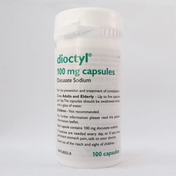 Docusate (Dioctyl) 100mg Capsules (100)